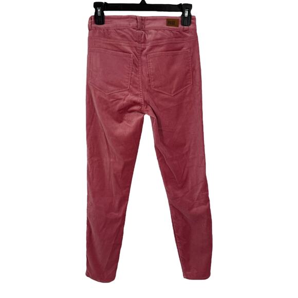 Paige Hoxton cropped Ankle Length high Rise velvet jeans dk pink size 24 NEW - Picture 4 of 7